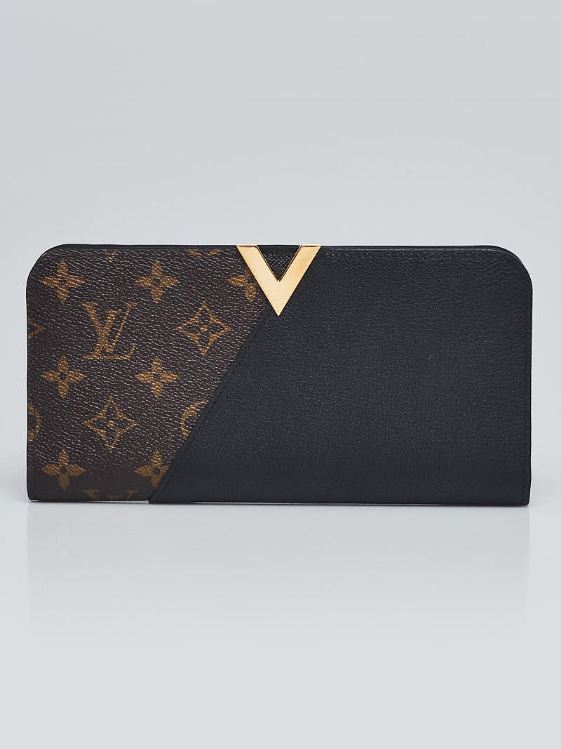 Louis Vuitton Monogram Canvas and Black Leather Kimono Wallet