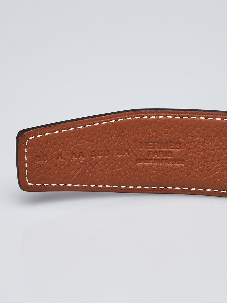 Hermes 32mm Black Box/Gold Clemence Leather Palladium Plated Rider