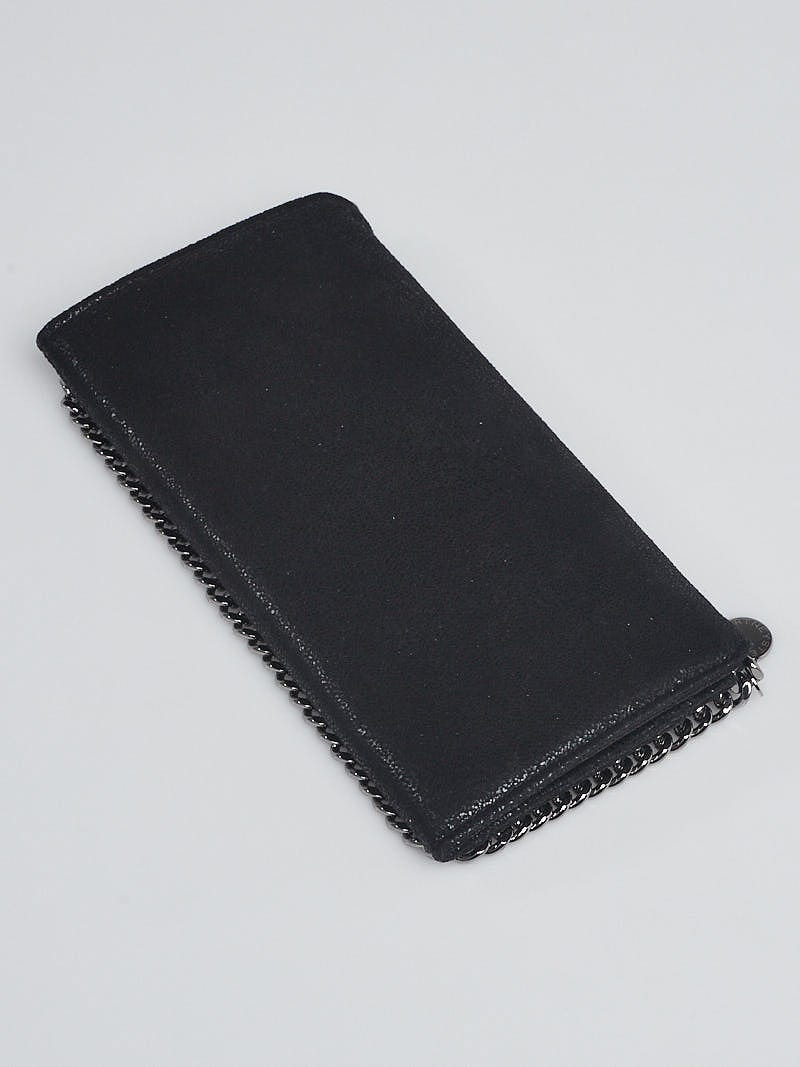 Stella McCartney Black Faux-Leather Falabella Flap Wallet