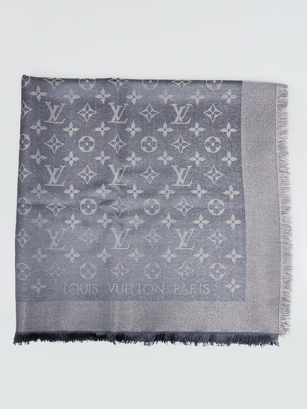 Louis Vuitton Grey Monogram Shine Shawl Scarf