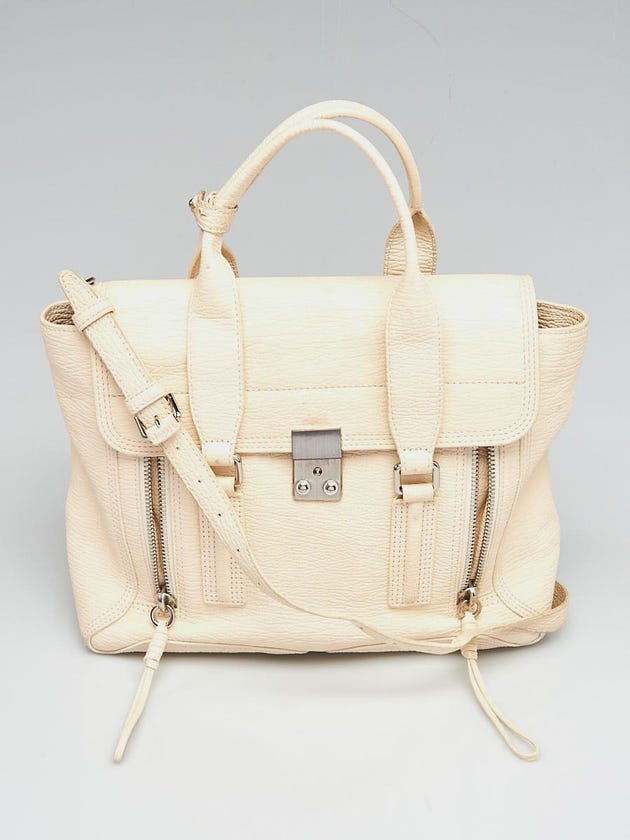 3.1 Phillip Lim White Shark Embossed Leather Medium Pashli Shoulder Bag