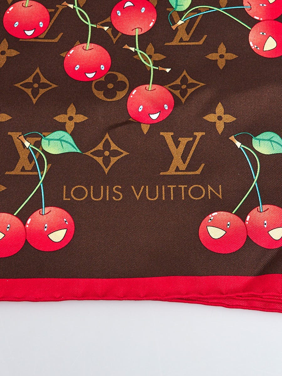 Louis Vuitton Limited Edition Monogram Cerise Silk Scarf - Yoogi's Closet
