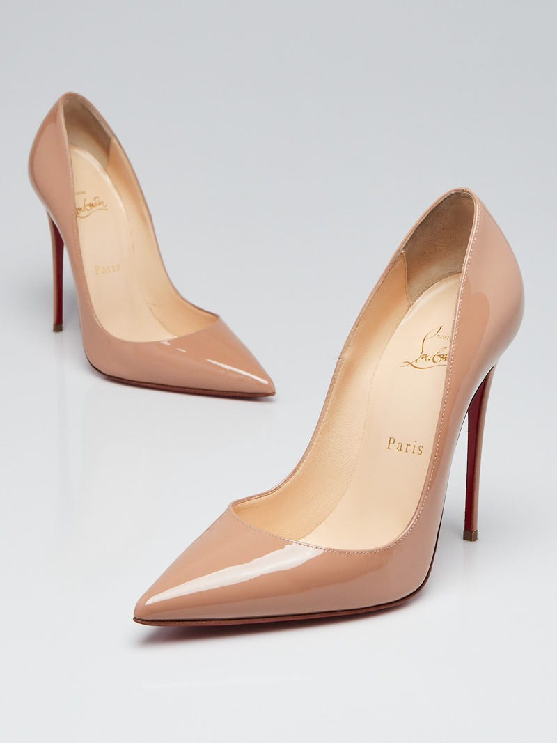 Christian Louboutin SO KATE 120 Patent Leather Stilletto Heels Pumps Shoes  Nude