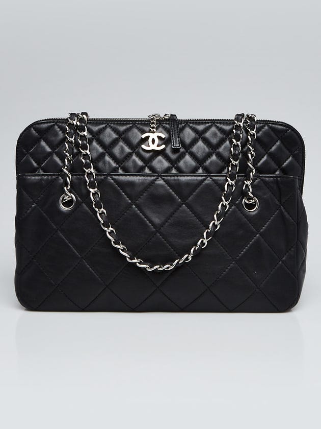 Chanel Black Quilted Leather In-the-Business Large Camera Bag