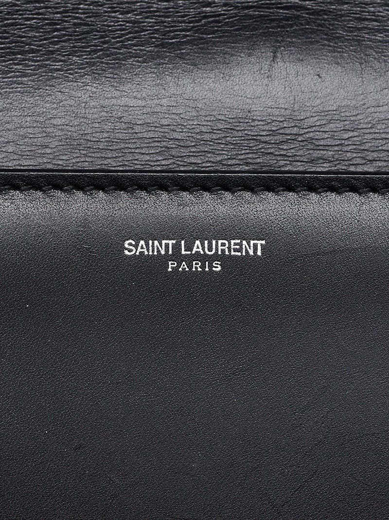 Yves Saint Laurent Black Studded Leather Medium Betty Flap