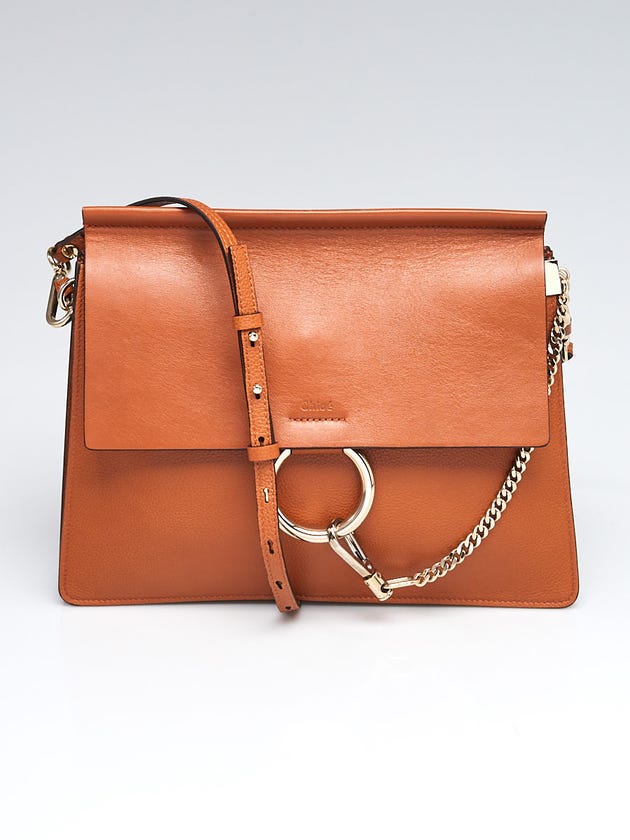 Chloe Caramel Calfskin Leather Faye Medium Shoulder Bag