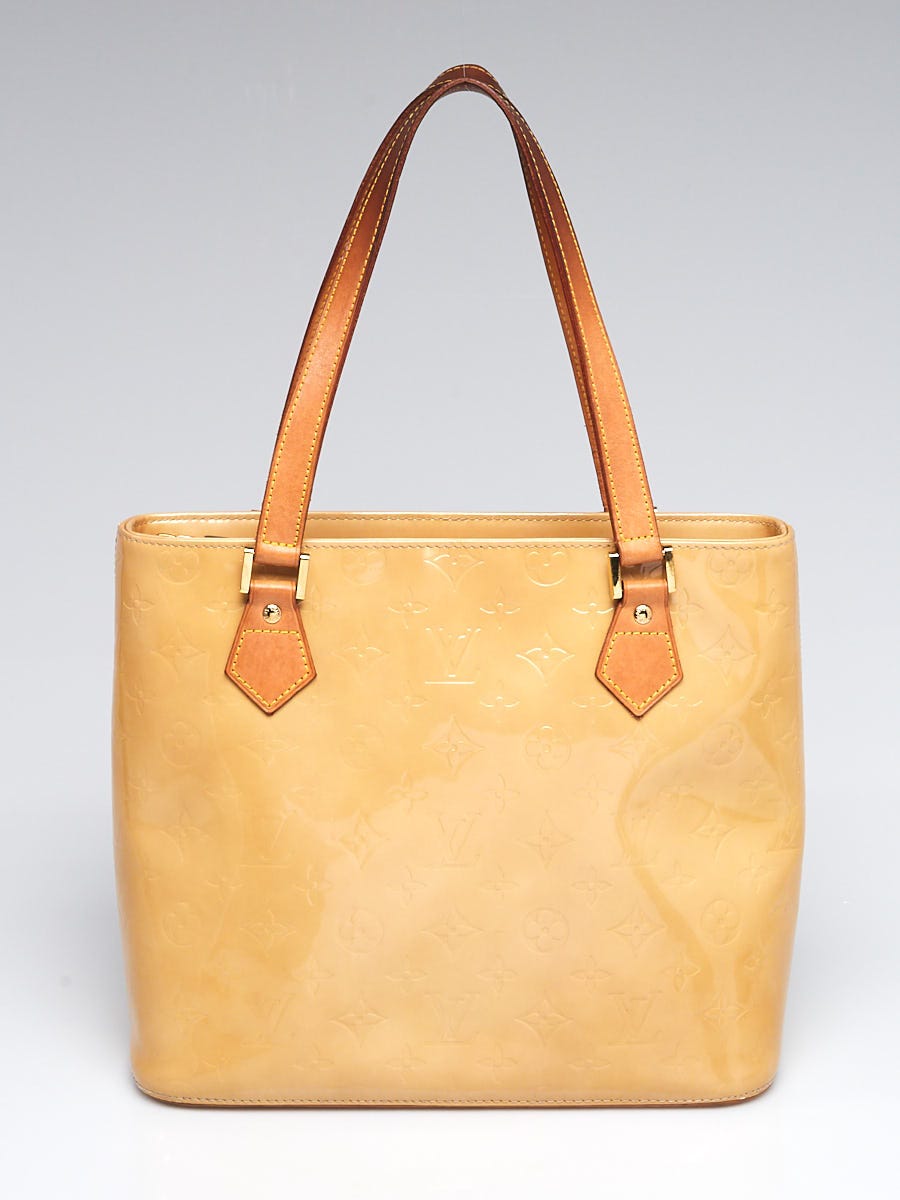 Louis Vuitton LV Hand Bag Purse Houston Yellow Vernis Comes Authentic