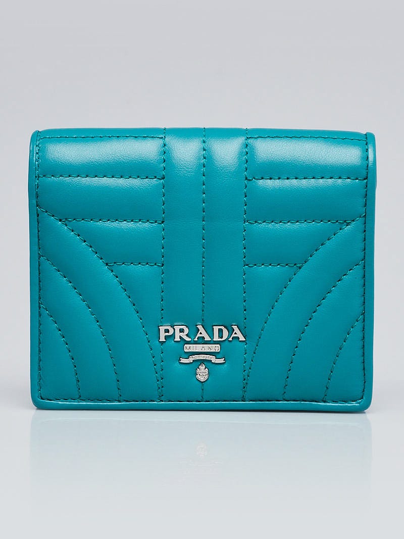 Prada Giada Quilted Leather Bi-Fold Wallet 1MV204