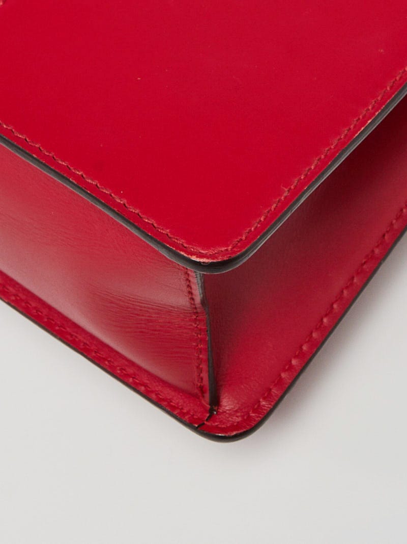 Gucci Red Calfskin Leather Small Sylvie Shoulder Bag Gucci Red Calfskin Leather Small Sylvie Shoulder Bag