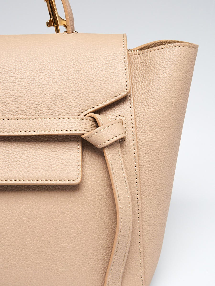Celine Light Taupe Grained Calfskin Leather Micro Belt Bag - Yoogi's Closet