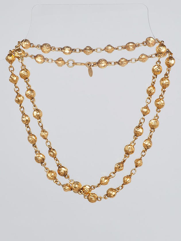 Chanel Goldtone Metal Chain CC Long Necklace