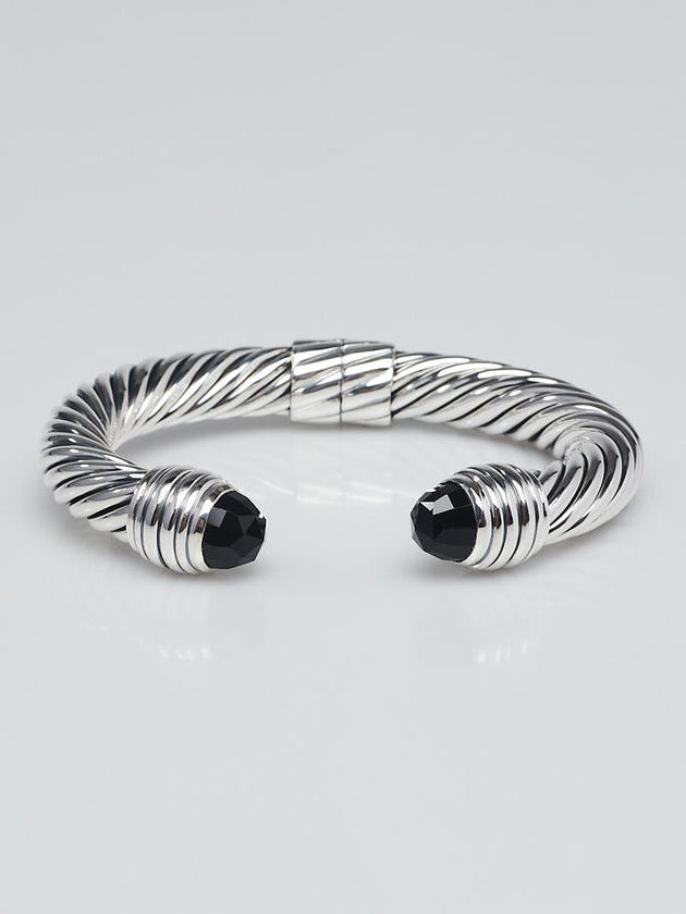 David Yurman 10mm Sterling Silver and Black Onyx Cable Classics Bracelet