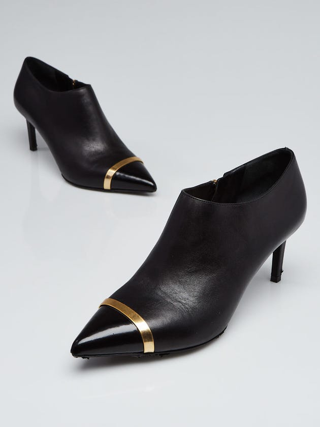 Yves Saint Laurent Black Leather Booties Size 8.5/39