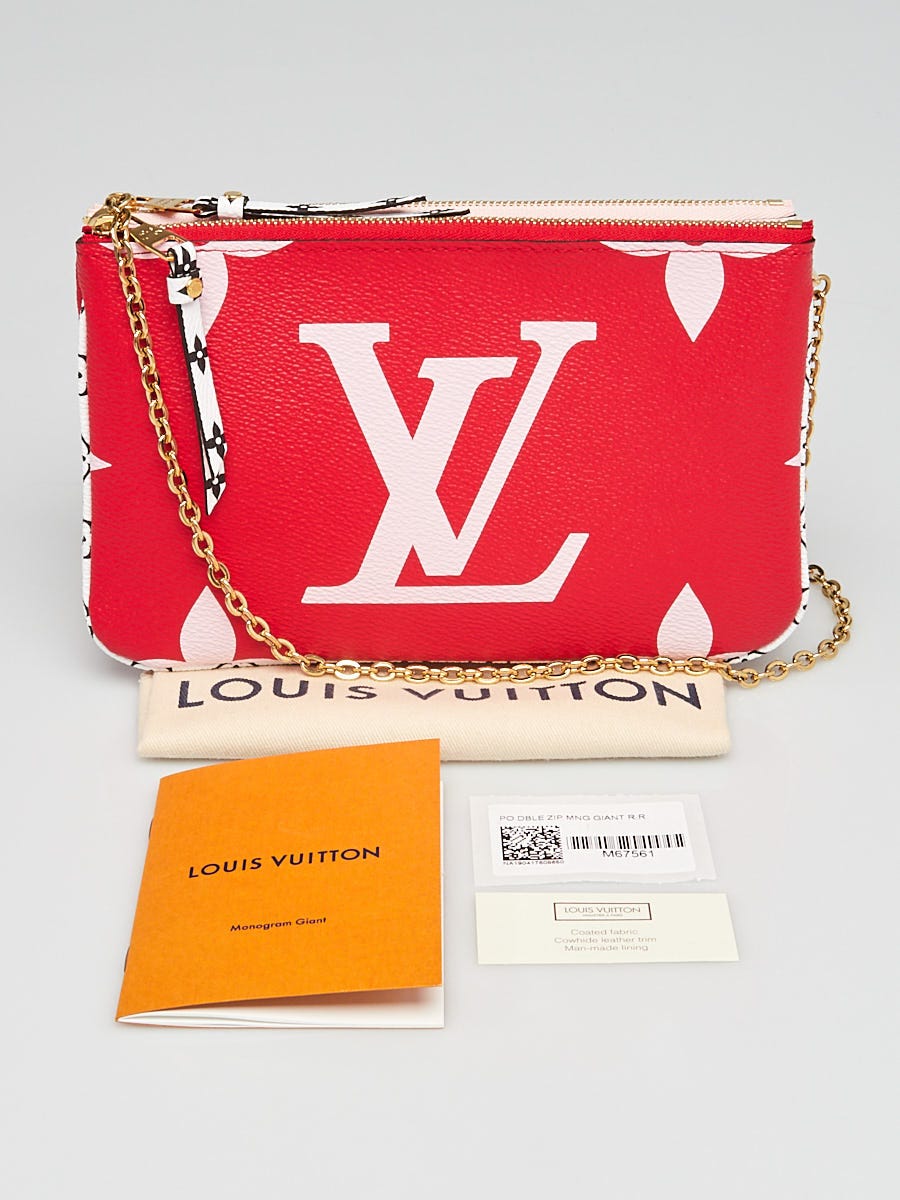 Louis Vuitton Red/Pink Monogram Giant Canvas Pochette Double