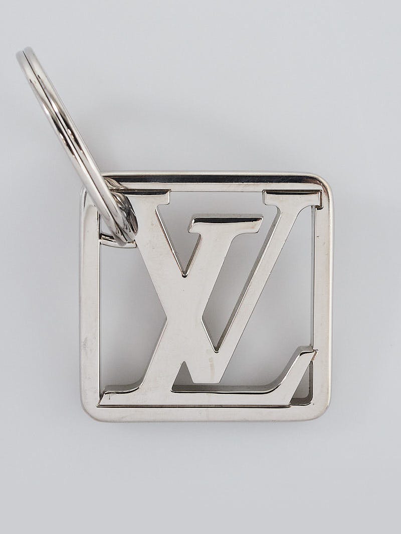 Louis Vuitton Silvertone Metal Logo Charm and Key Holder