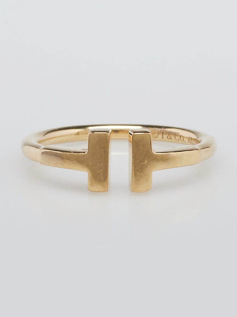 Tiffany & Co. 18k Yellow Gold Tiffany T Wire Ring Size 4