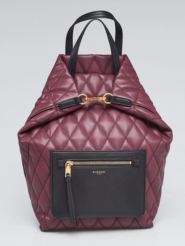 Givenchy Aubergene Quilted Faux Leather Backpack Bag