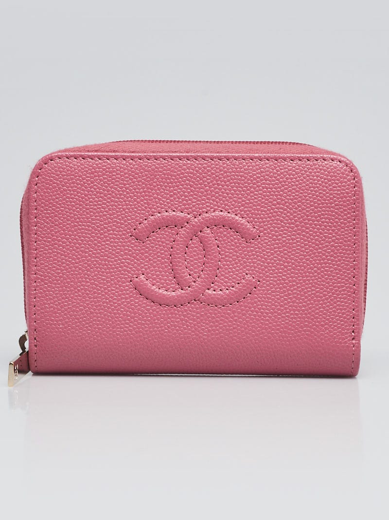Chanel Mademoiselle Zippy Coin Purse, Caviar, Pink SHW - Laulay Luxury