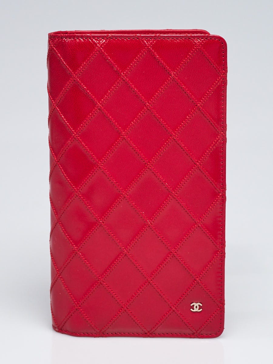 Chanel Red Quilted Leather L -Yen Wallet