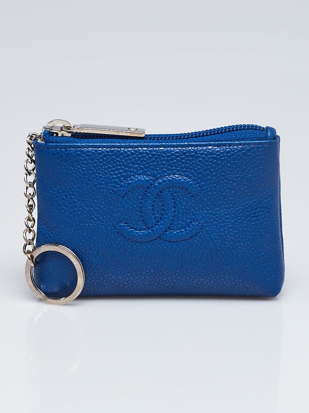 Chanel Blue Caviar Leather CC Timeless O-Key Holder