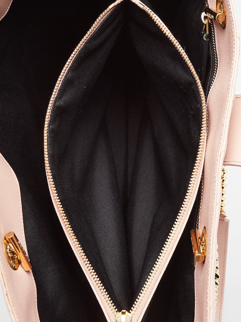 Yves Saint Laurent Light Pink Quilted Grained Leather