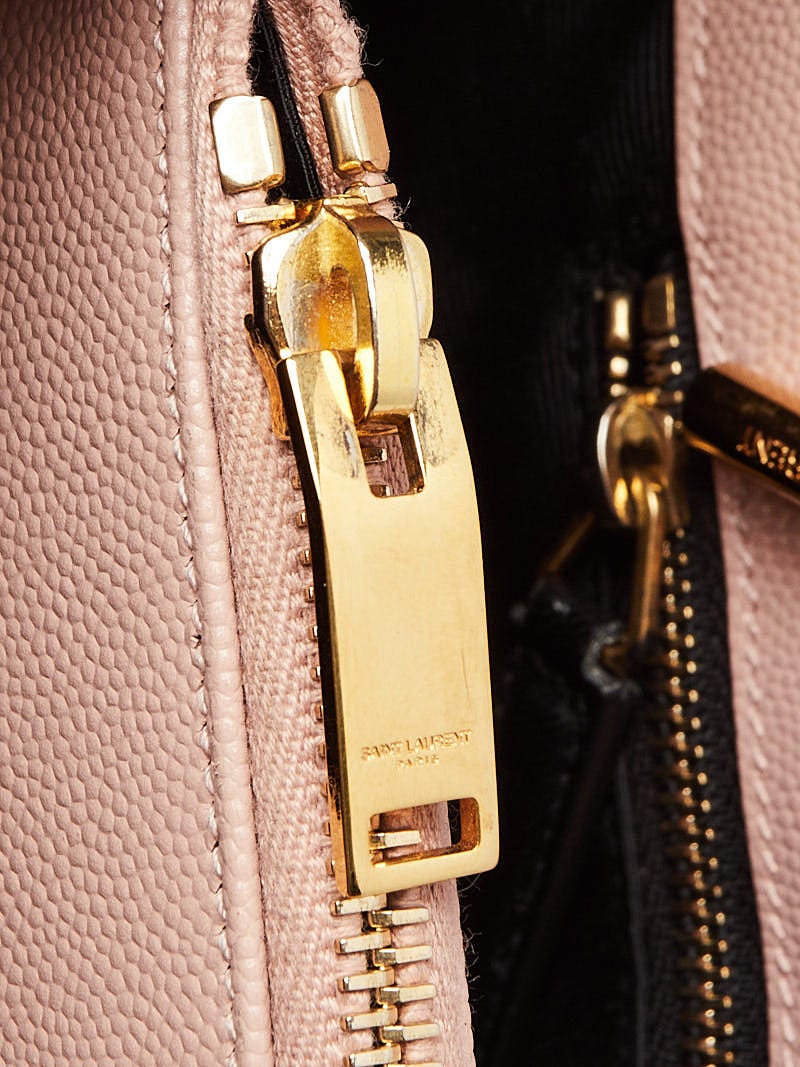 Yves Saint Laurent Light Pink Quilted Grained Leather