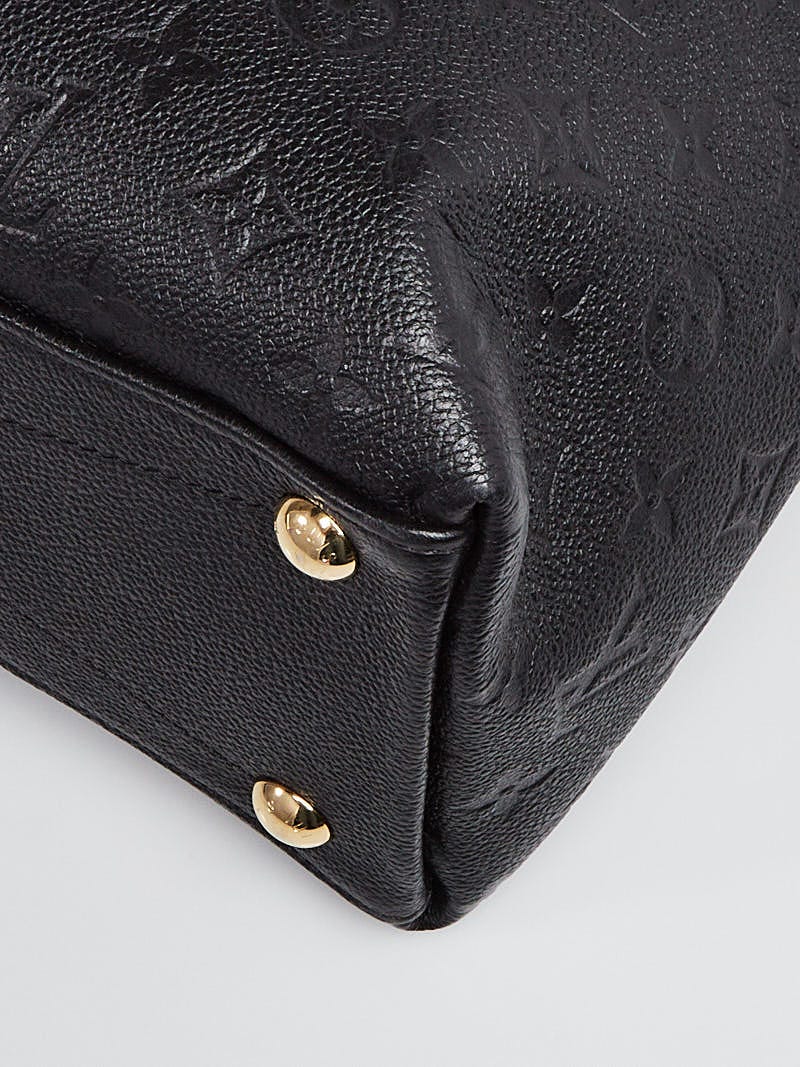 Louis Vuitton V Tote MM Black Leather Empreinte Bag For Sale at