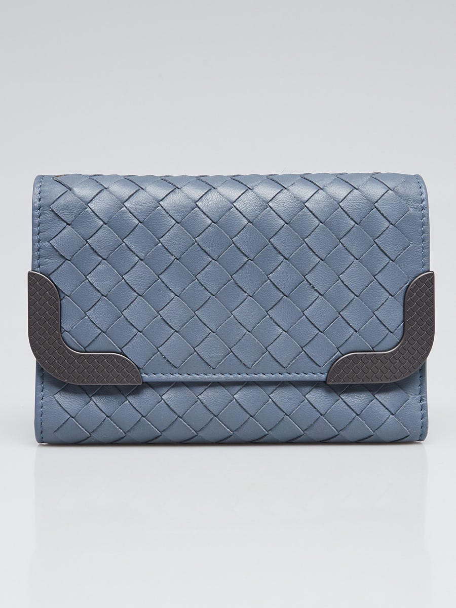 Bottega Veneta Blue Intrecciato Woven Nappa Leather Continental Wallet -  Yoogi's Closet