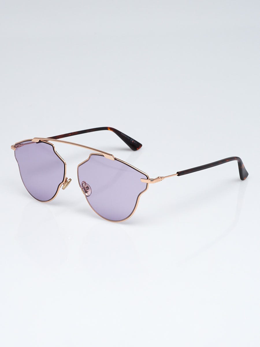 Christian Dior Goldtone Metal Pink Lens So Real Pop Sunglasses