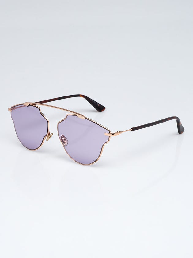 Christian Dior Goldtone Metal Pink Lens So Real Pop Sunglasses