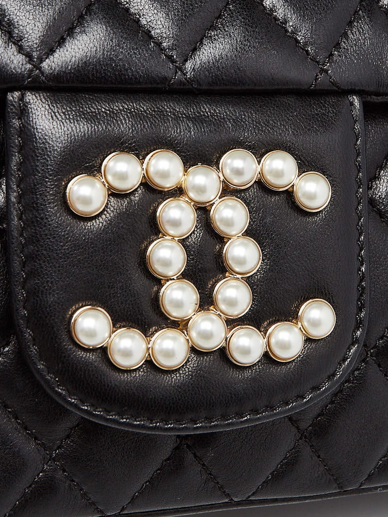 Chanel Black Lambskin Westminster Pearl Flap Bag- Medium at 1stDibs  chanel  westminster bag, chanel westminster pearl bag, chanel pearl flap