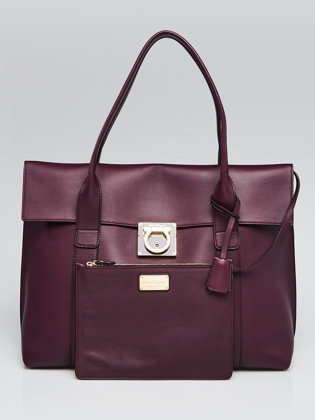 Salvatore Ferragamo Barlo Nappa Calf Leather Large Sookie Satchel Bag