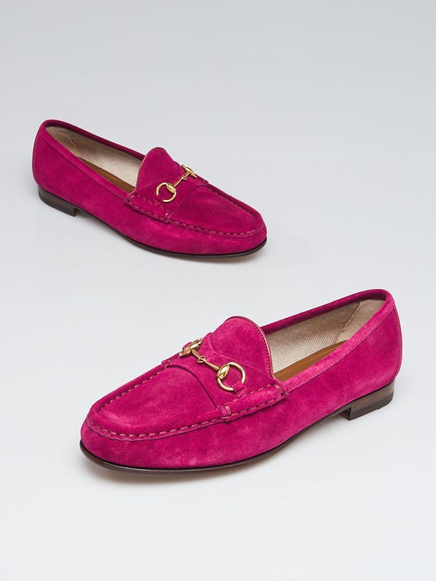 Gucci Purple Suede Horsebit Loafers Size 8/38.5