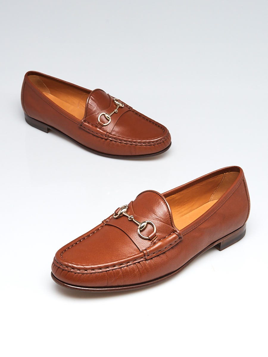 Gucci Brown Leather Horsebit Loafers Size 8/38.5