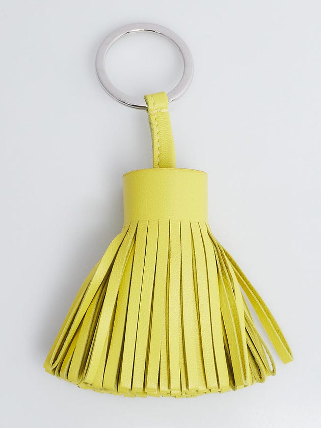 Hermes Lime Lambskin Leather Carmen Key Ring