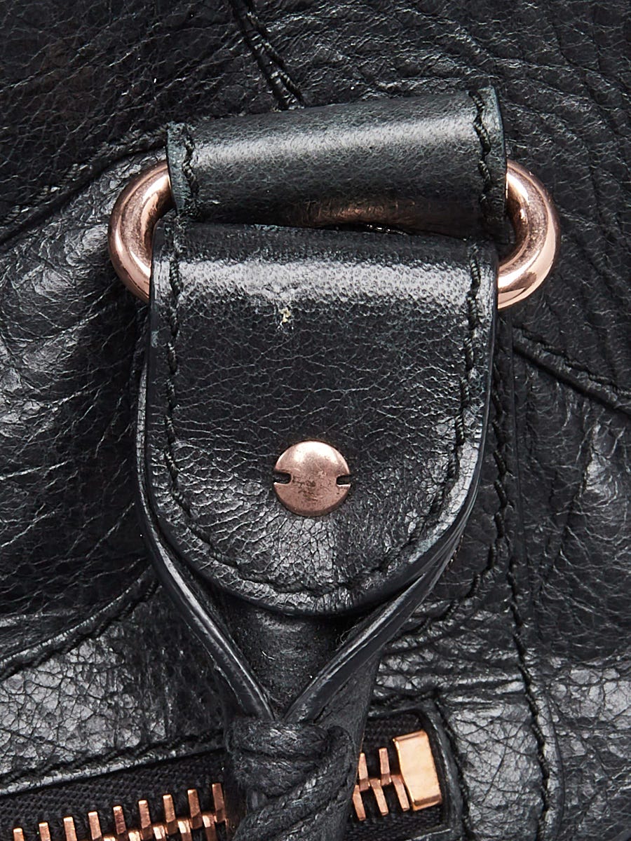 Balenciaga Black Lambskin Leather Giant 21 Rose Gold
