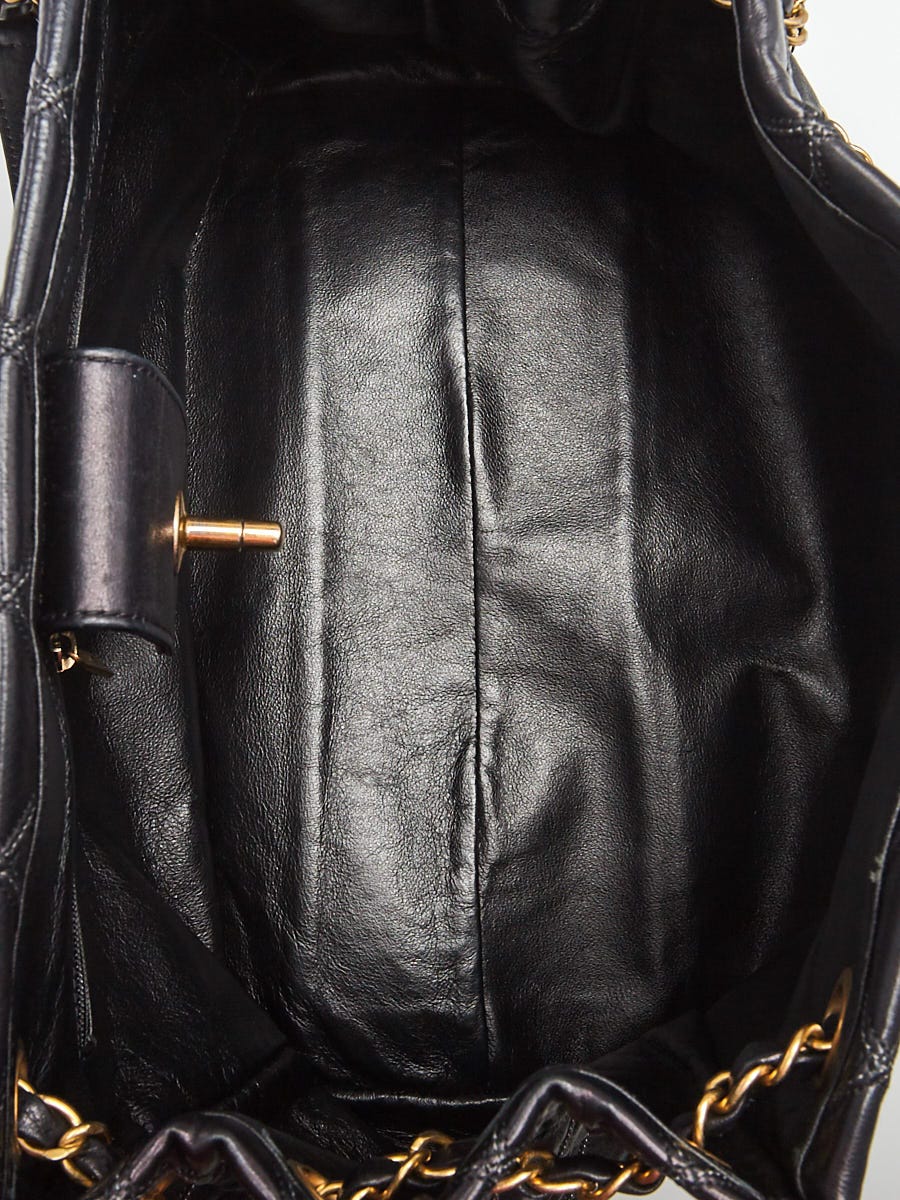 Chanel Black Quilted Leather Thin City Accordion Tote Bag
