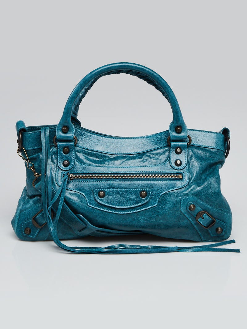 【archive】 BALENCIAGA Blue Shoes-bag Blue Balenciaga City Bag - Street Style and Celebrities