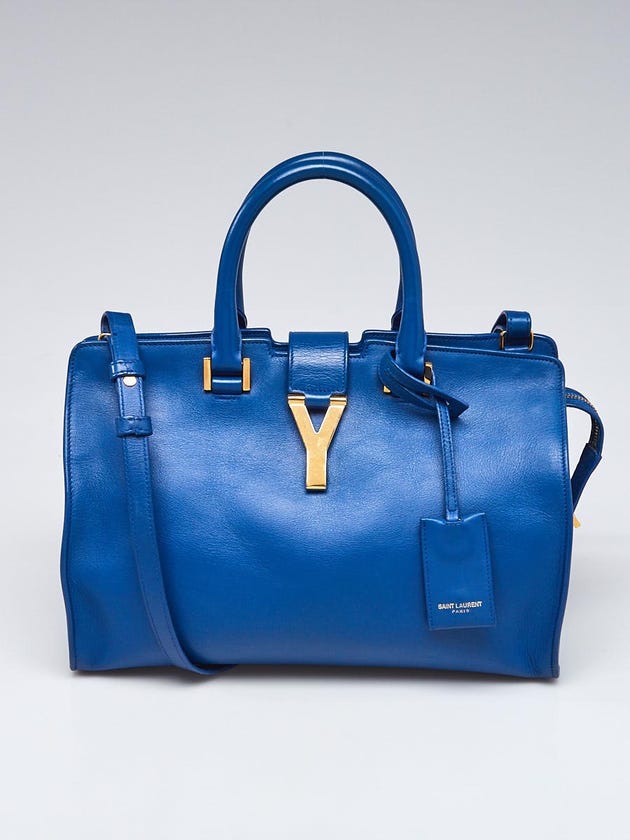 Yves Saint Laurent  Blue Leather Small Cabas ChYc Bag