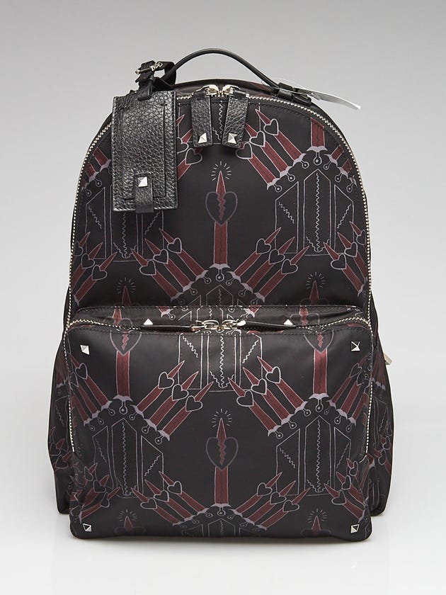 Valentino Black Nylon Loveblade Backpack Bag