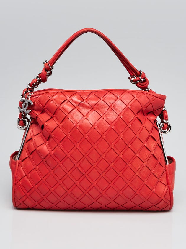 Chanel Red Lambskin Leather Medium Sombrero Ultimate Soft Bag