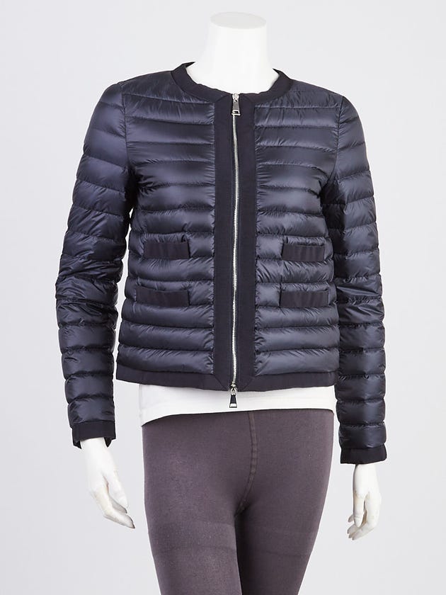 Moncler Blue Quilted Nylon and Goose Down Alose Jacket Size 0/XS