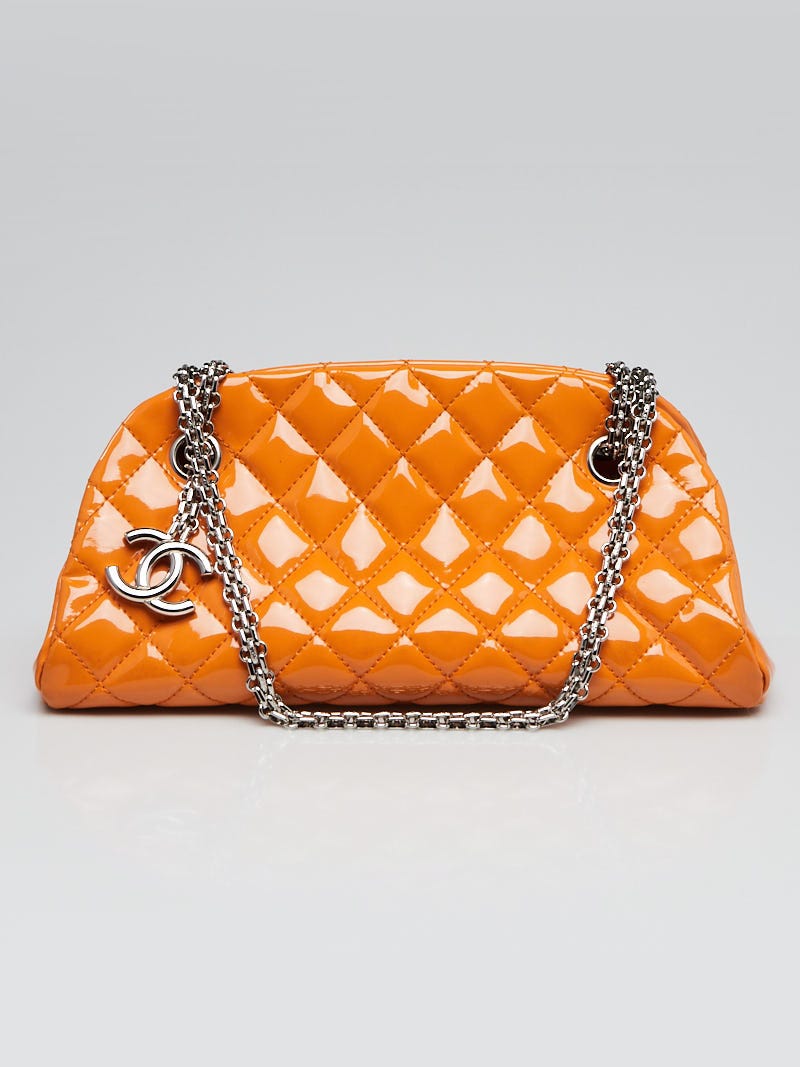 What Goes Around Comes Around Chanel Patent Boy Small Bag in Orange
