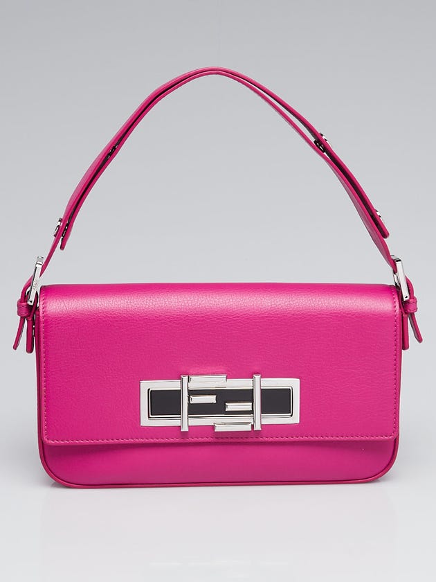 Fendi Pink Calfskin Leather 3Baguette Shoulder Bag 8BR720