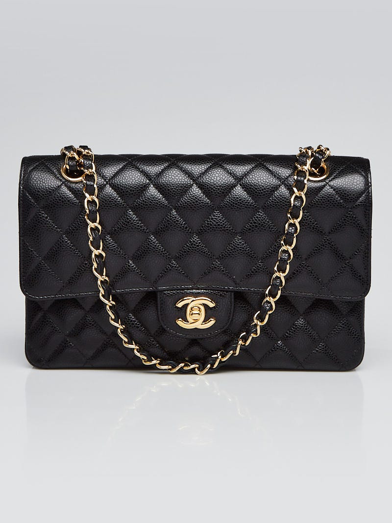 💯% Authentic Chanel Black Caviar Quilted Medium Size Double Flap