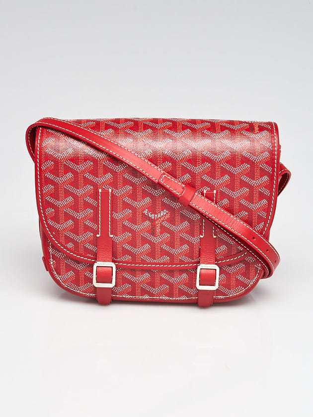 Goyard Red Chevron Print Coated Canvas Belvedere PM Bag