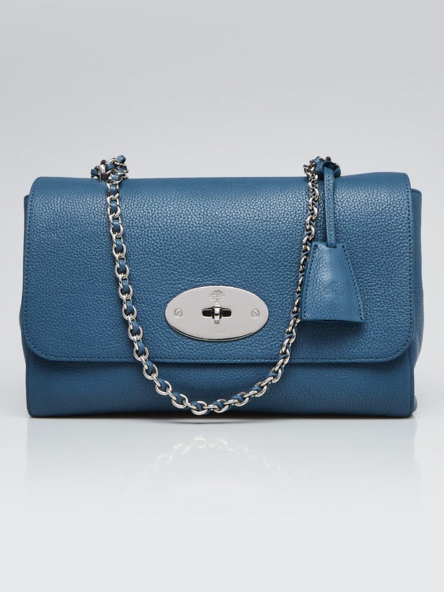 Mulberry Slate Blue Grainy Leather Medium Lily Bag