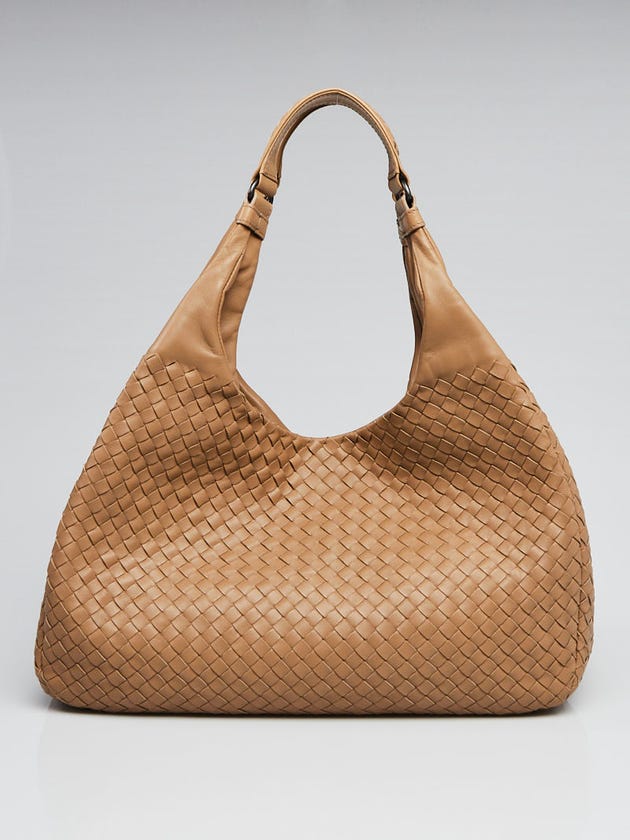 Bottega Veneta Beige Intrecciato Woven Nappa Leather Large Campana Bag