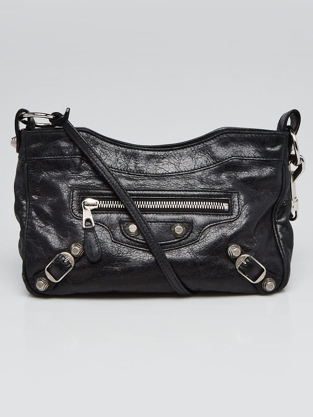 Balenciaga Black Leather Giant 12 Silver Hip Bag