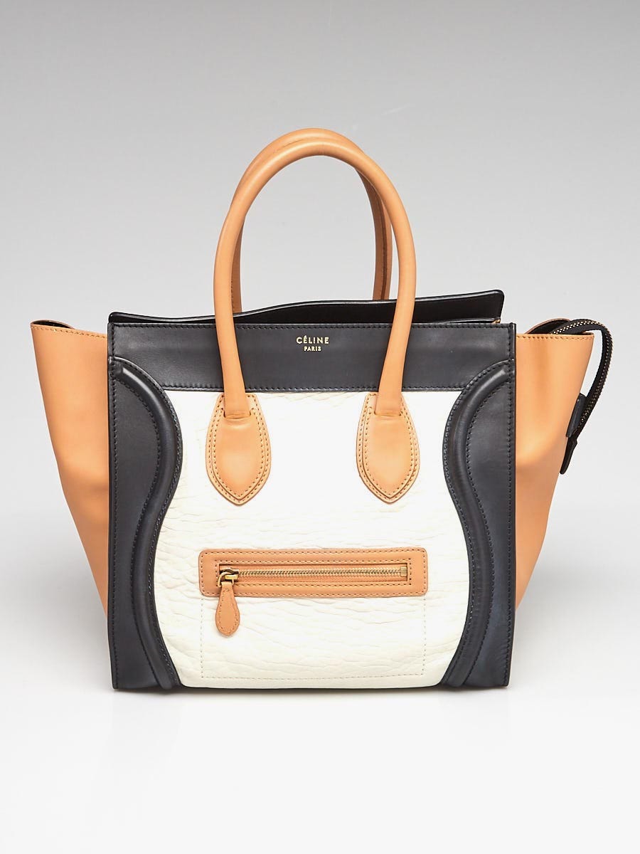 Celine Leather Mini Tote Bag in White